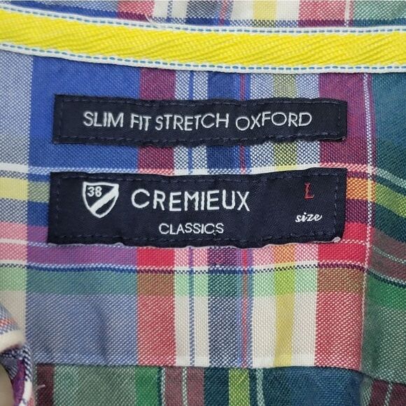 Cremieux Classic Slim Fit Stretch Oxford Long Sleeve Button Down Shirt Size L - Picture 4 of 9